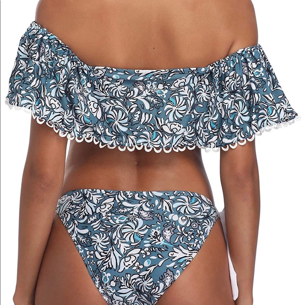 Women Off-Shoulder Two Piece Bikini Set - Picture 2 of 7